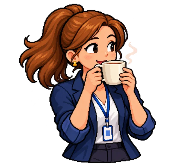 The van’s volunteer enjoying a cup of tea.